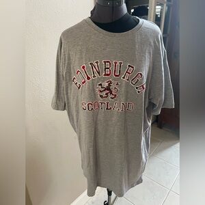 Gray Edinburgh Scotland appliqué T-Shirt size 2XL